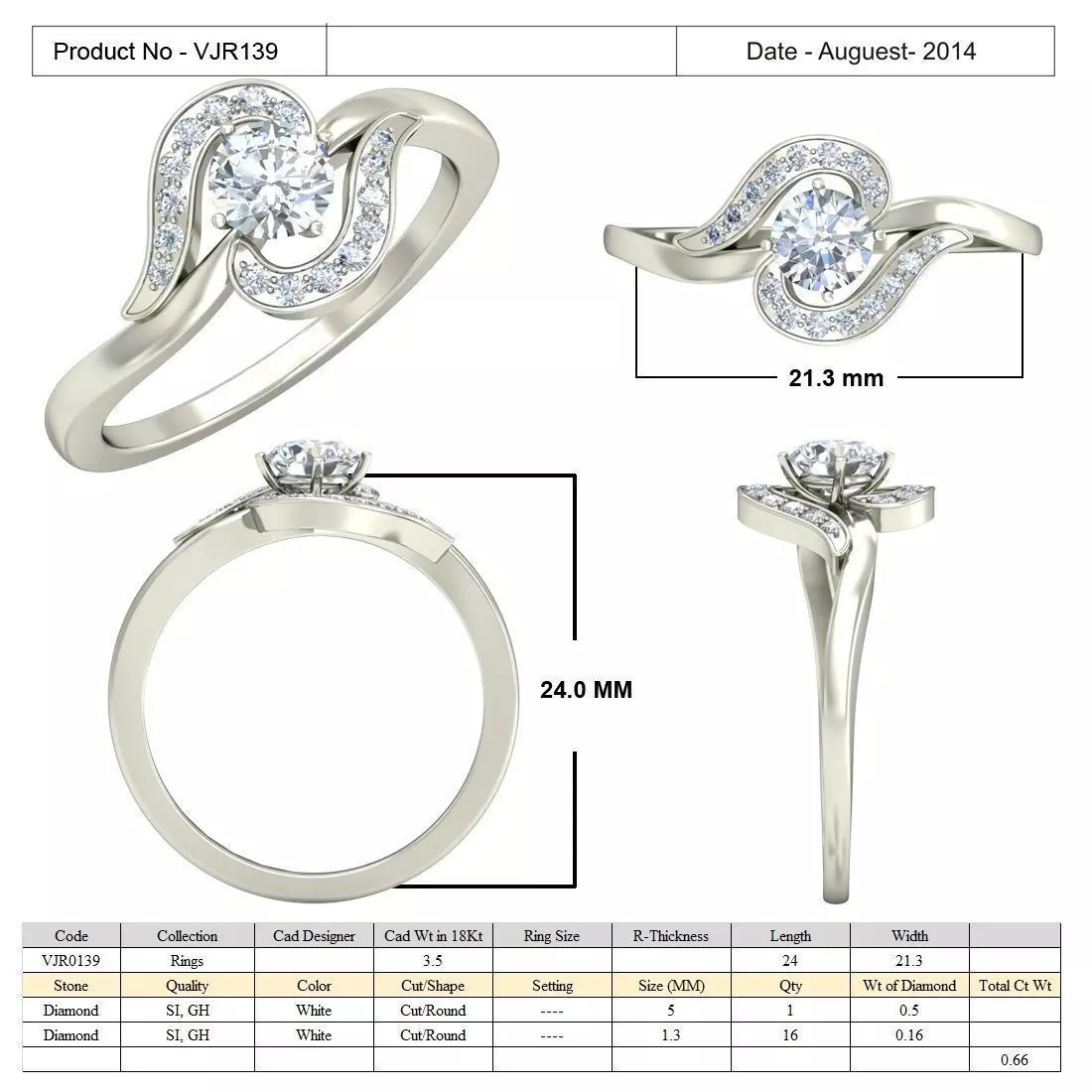 Spiral Thin Engagement Ring With Diamond 3 3D print model_0