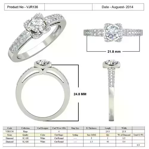 Side Stone Ring With Diamond 5