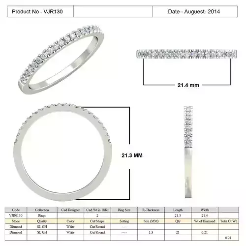 Thin Silver Ring With Diamonds 6