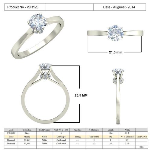 Engagement Ring With Diamonds 218 3D print model