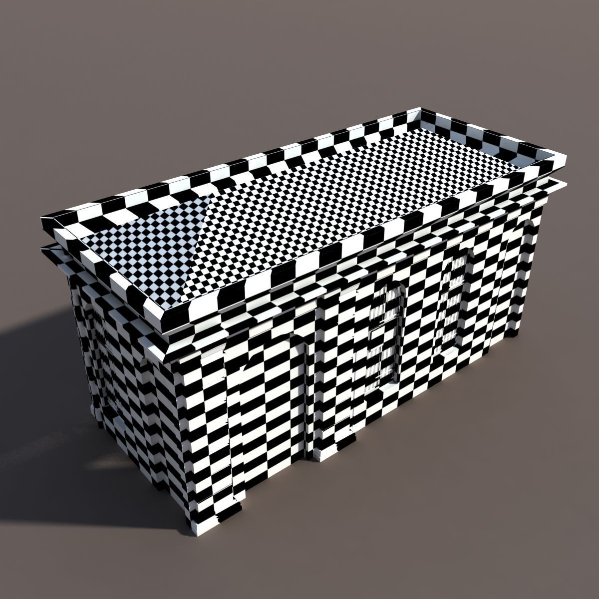 Neoclassical Building Low poly 115 3D model_8