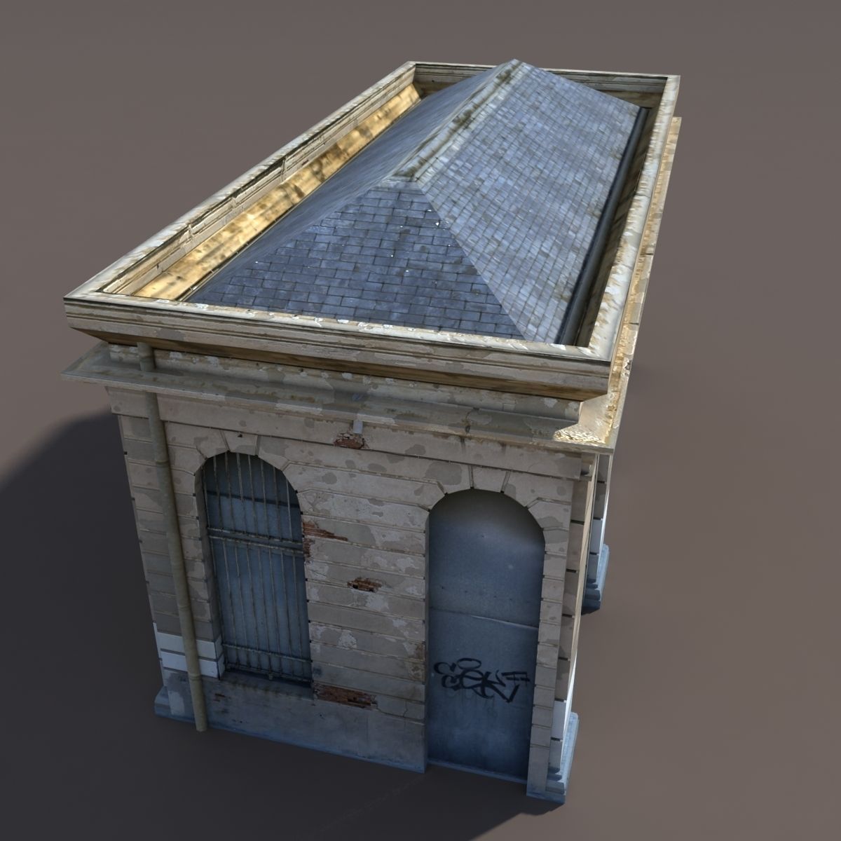 Neoclassical Building Low poly 115 3D model_2
