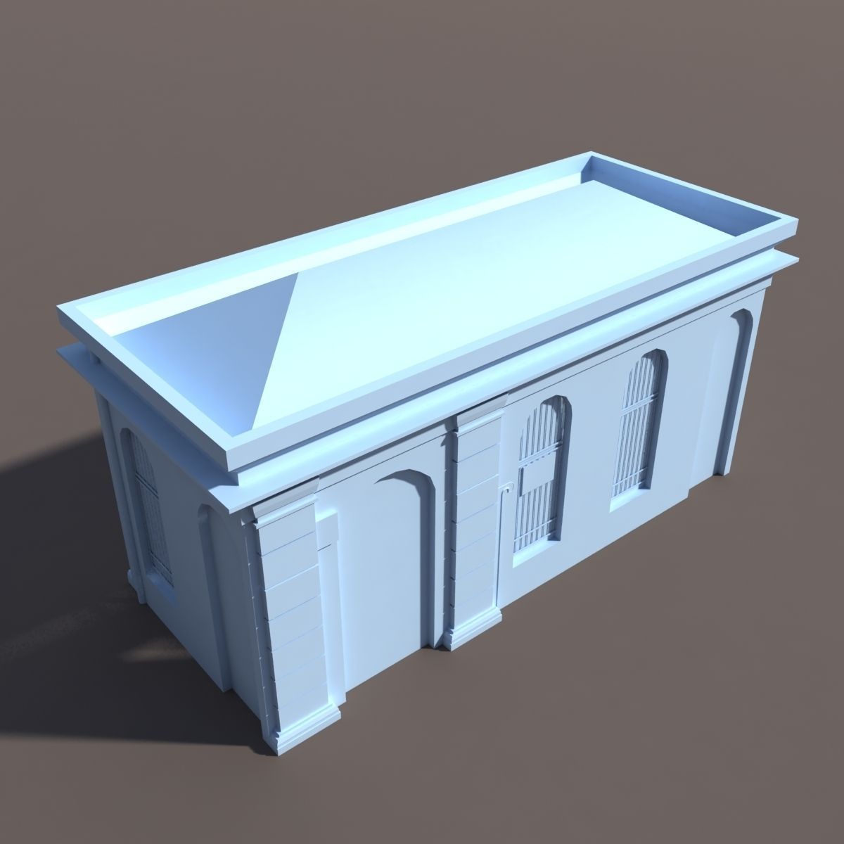 Neoclassical Building Low poly 115 3D model_6