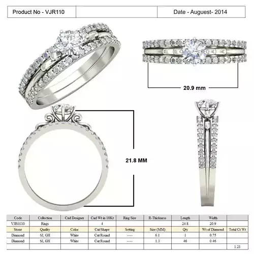 Side Stone Engagement Ring With Diamonds 6