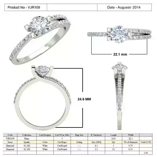 Side Stone Engagement Ring With Diamonds 7