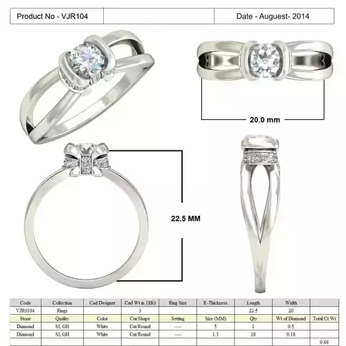 Thin Silver Ring With Diamonds 7