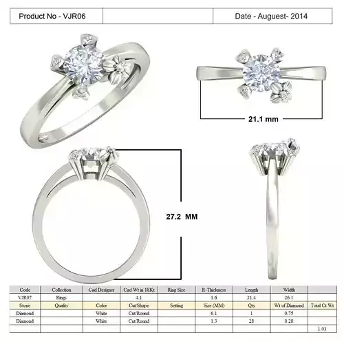 Floral Design Engagement Ring With Diamonds 31