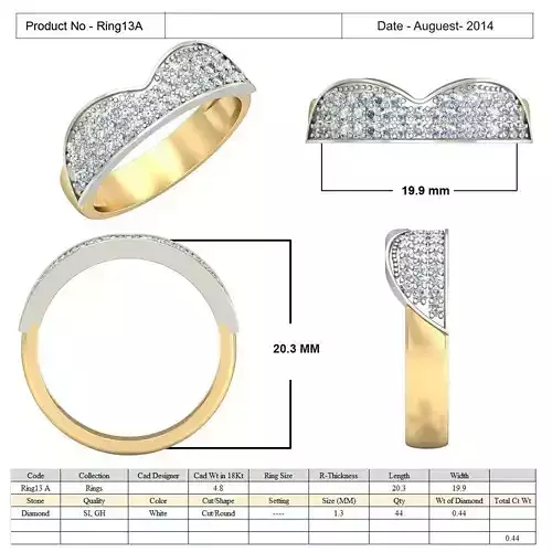 Gold Color Ring With Diamonds