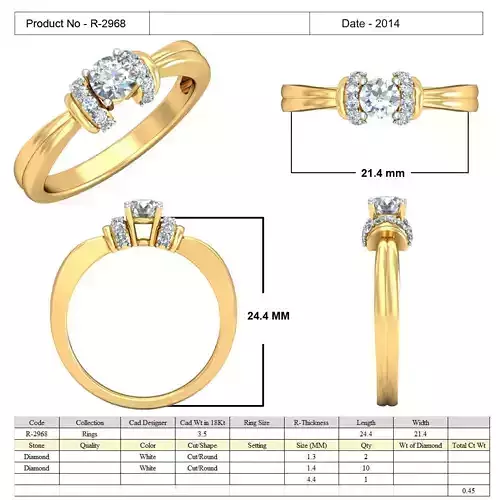 Golden Ring With Diamonds 2