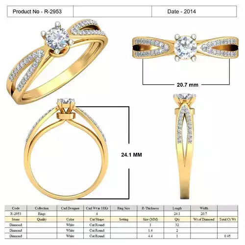 Thin Golden Ring With Diamond 1