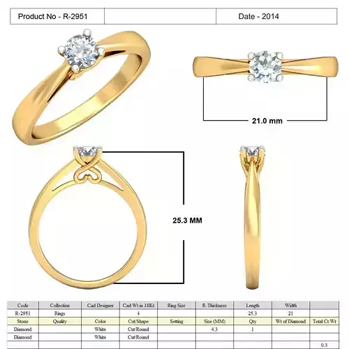 Golden Engagement Ring With Diamond 7