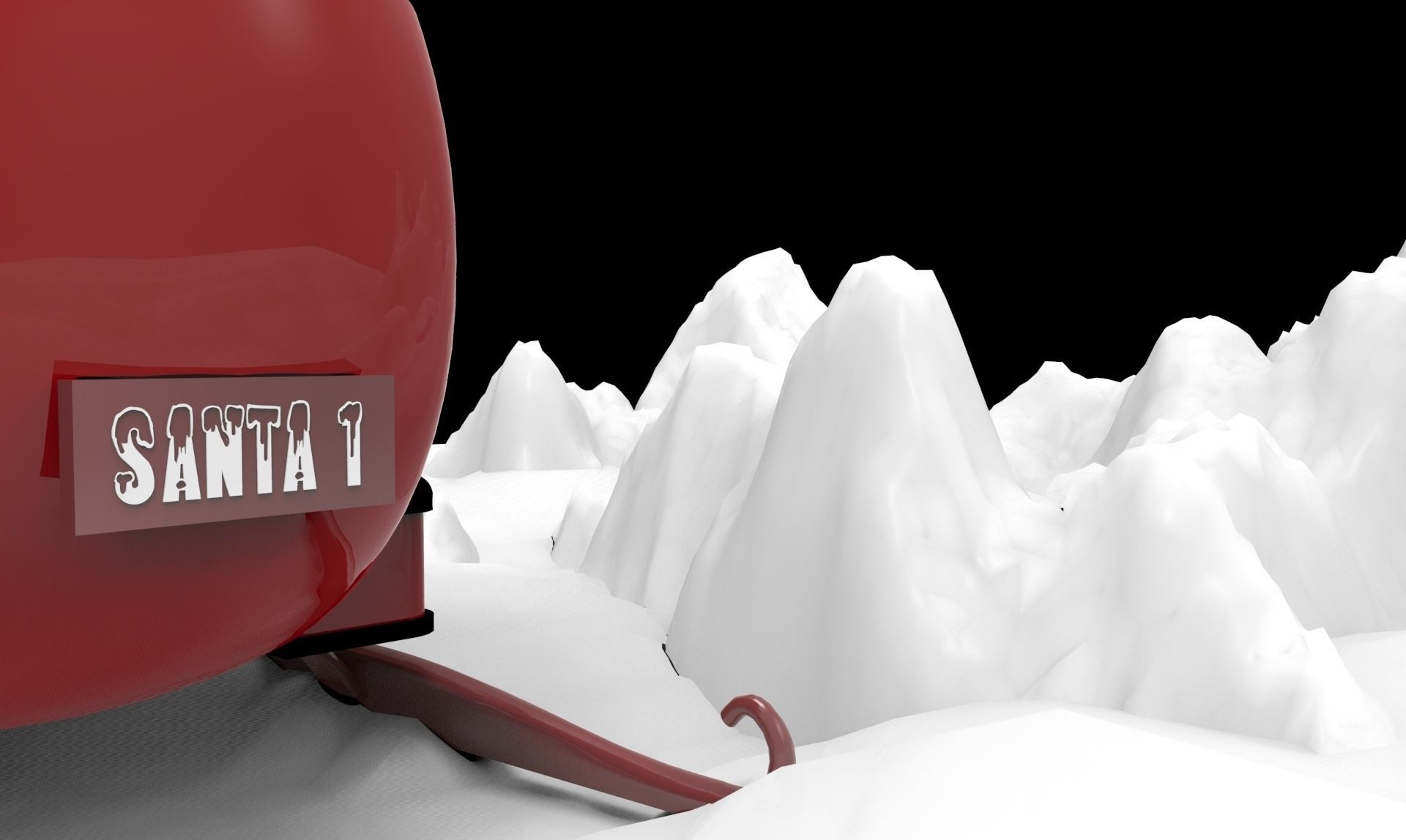 Santa Sleigh Free 3D model_2