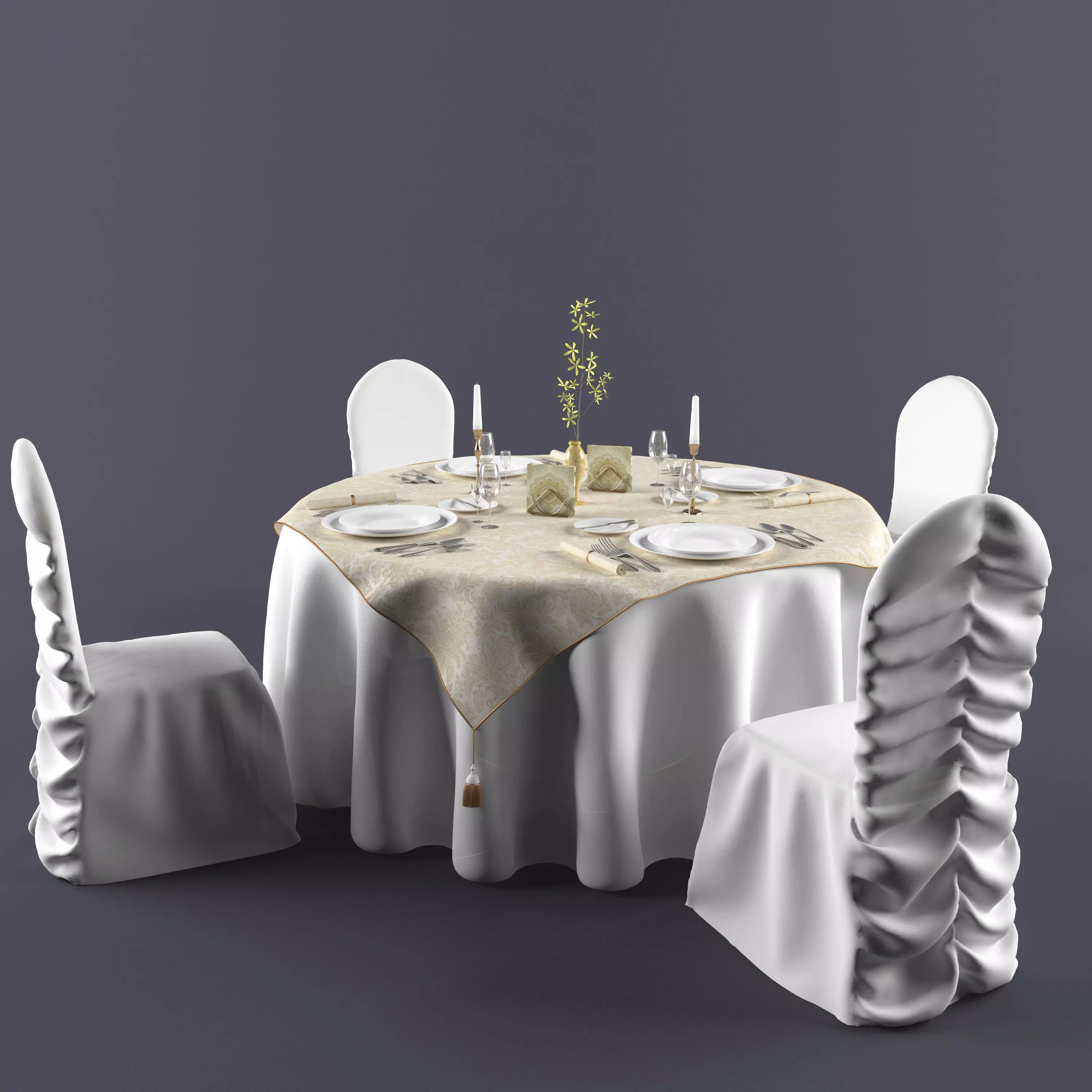 Table for Restaurant 3D model_0