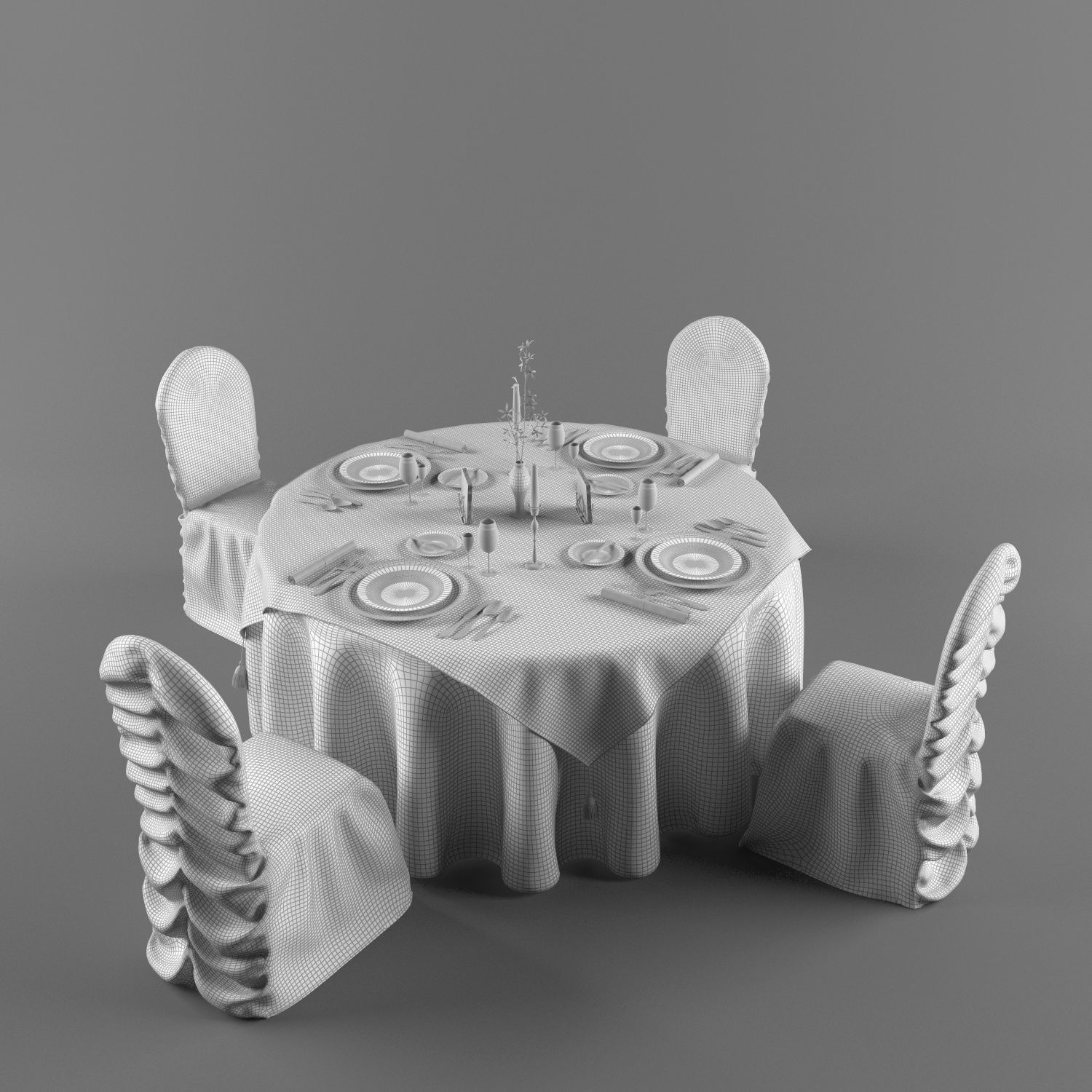 Table for Restaurant 3D model_2