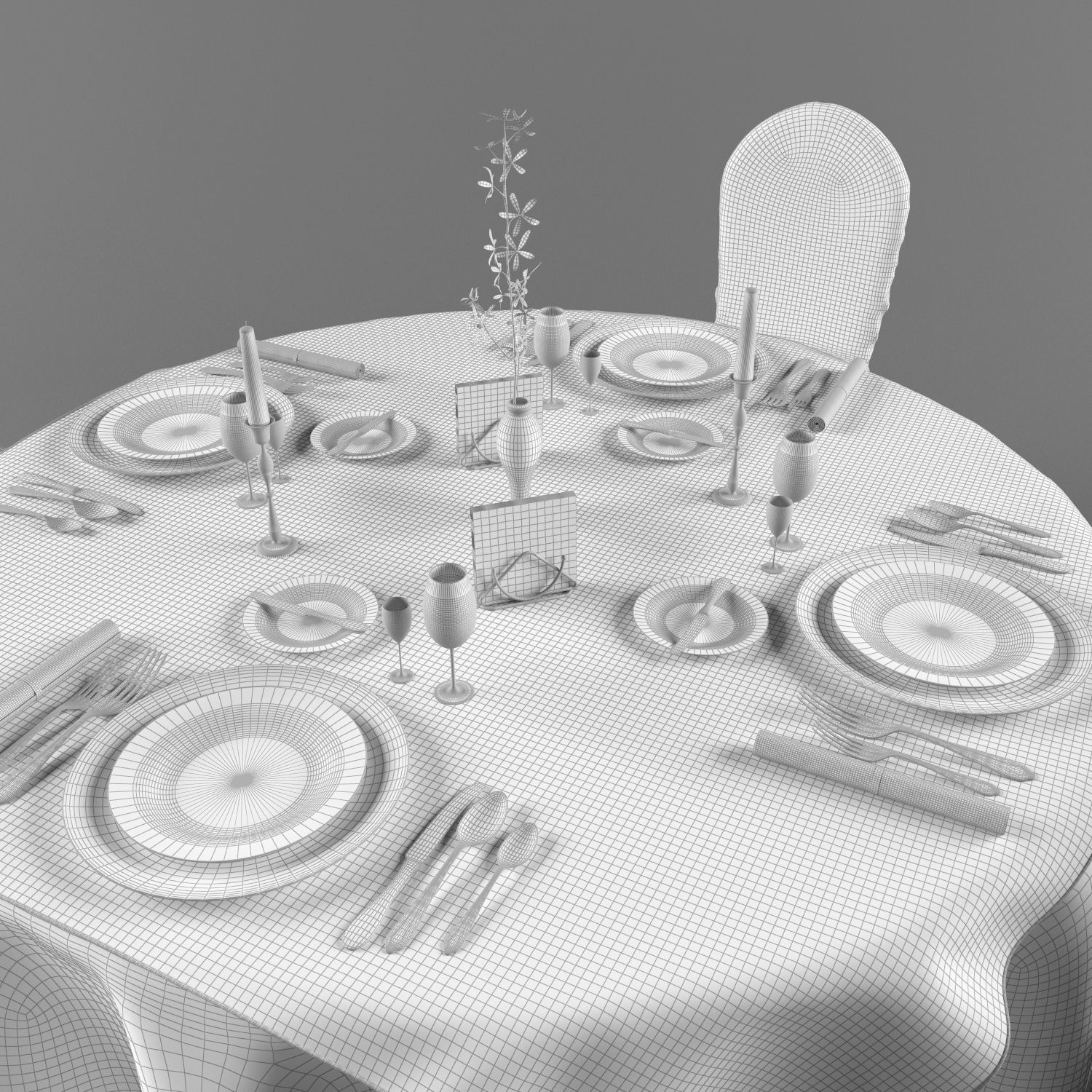 Table for Restaurant 3D model_3