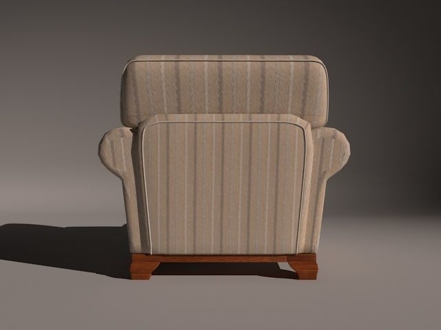 ArmChair Model English - Sillon Modelo Ingles 3D model_3