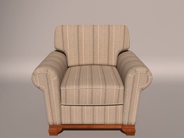 ArmChair Model English - Sillon Modelo Ingles 3D model_2