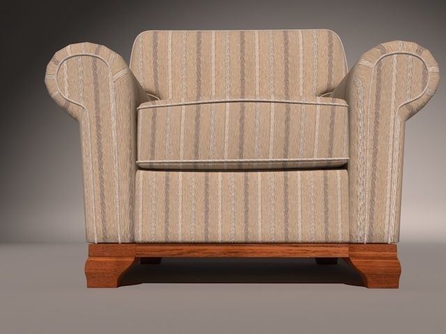 ArmChair Model English - Sillon Modelo Ingles 3D model_5