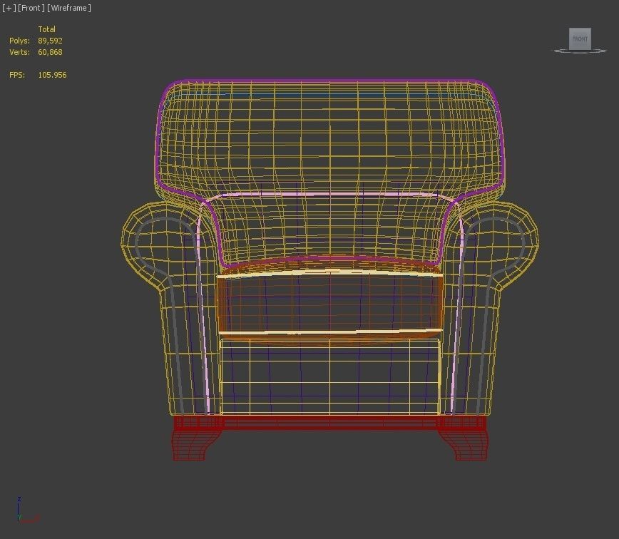 ArmChair Model English - Sillon Modelo Ingles 3D model_9