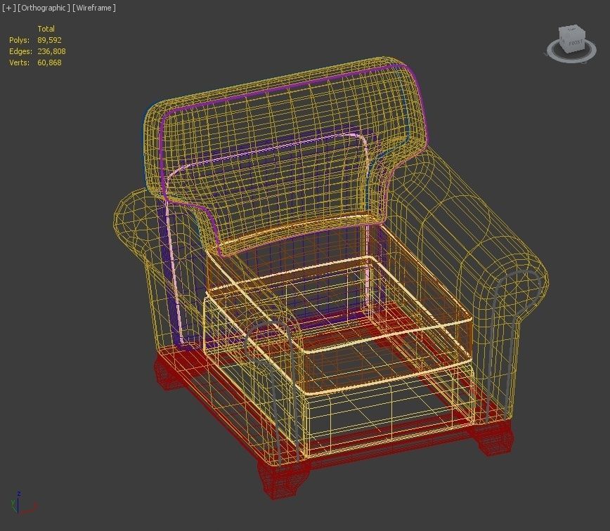 ArmChair Model English - Sillon Modelo Ingles 3D model_10