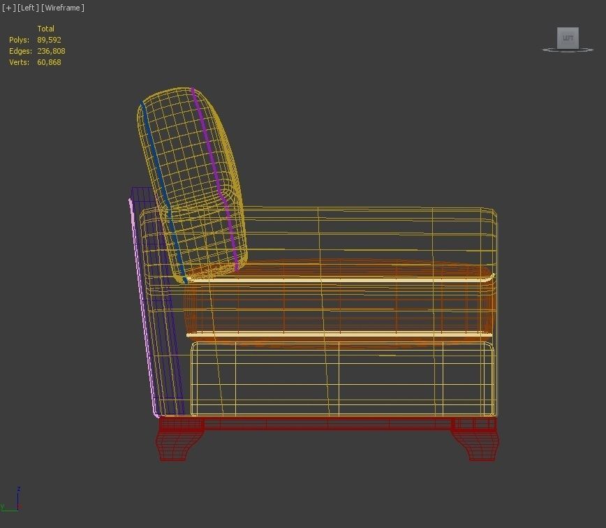 ArmChair Model English - Sillon Modelo Ingles 3D model_8