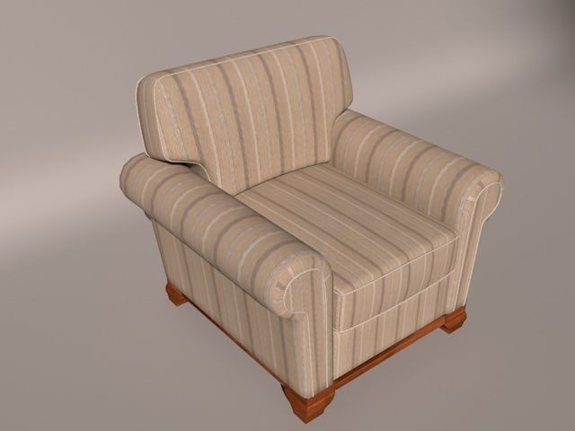 ArmChair Model English - Sillon Modelo Ingles 3D model