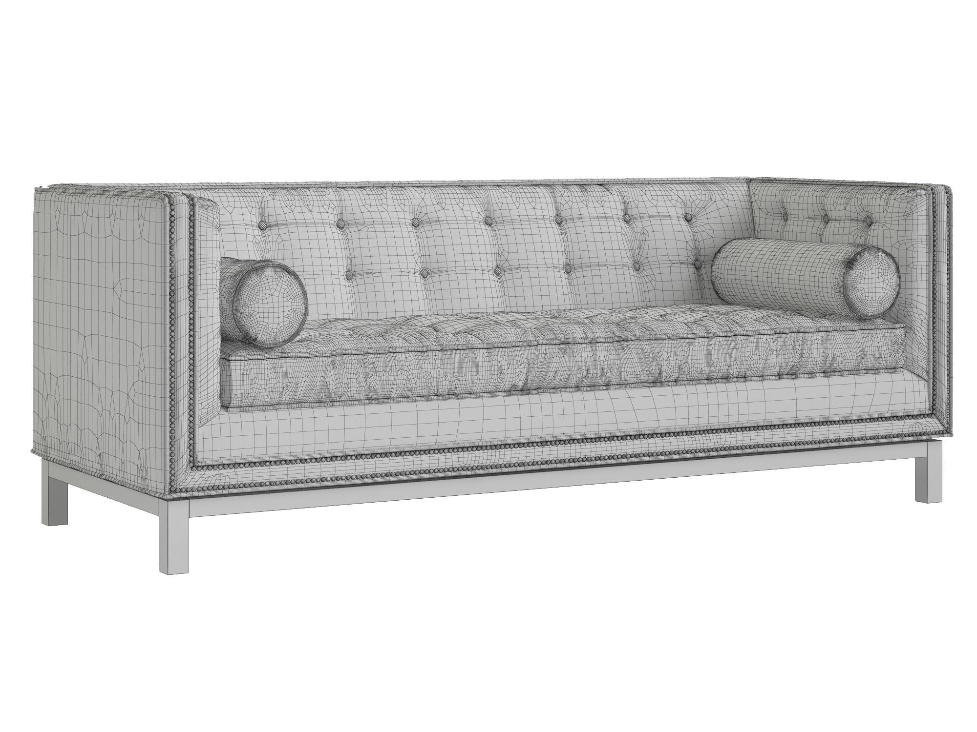 Jonathan Adler Lampert Sofa with Nickel Nailhead Trim 3D model_4