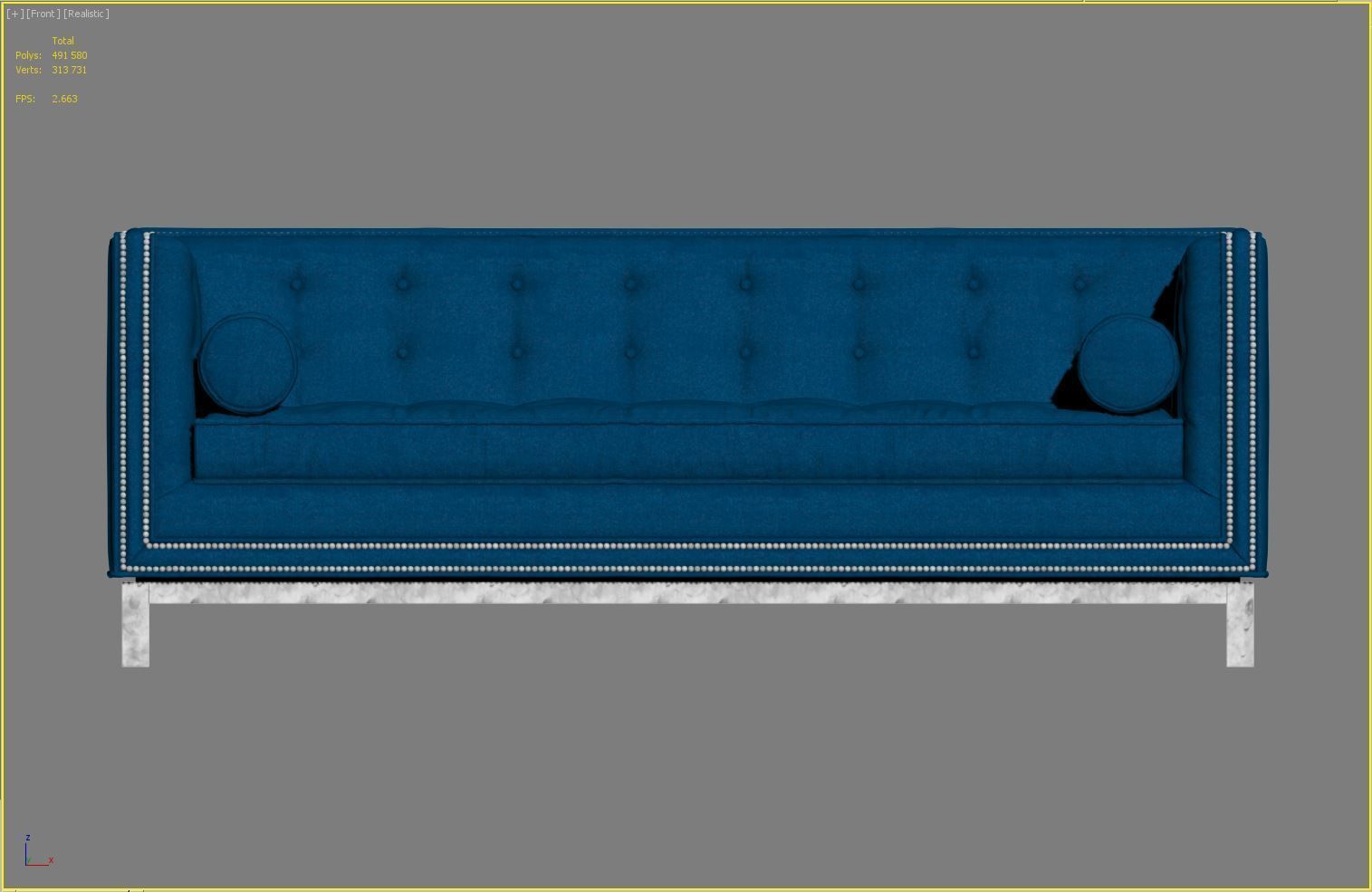 Jonathan Adler Lampert Sofa with Nickel Nailhead Trim 3D model_6