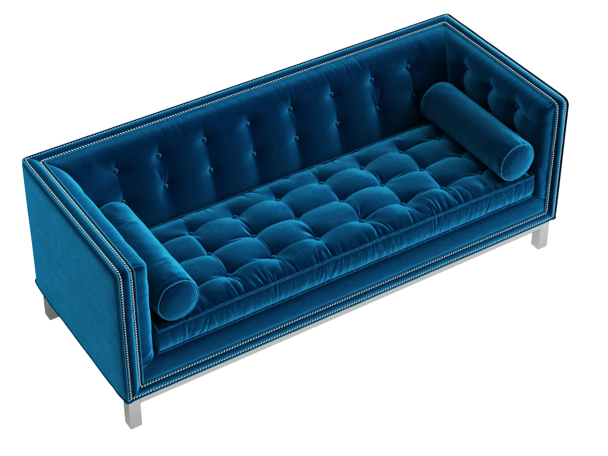 Jonathan Adler Lampert Sofa with Nickel Nailhead Trim 3D model_2
