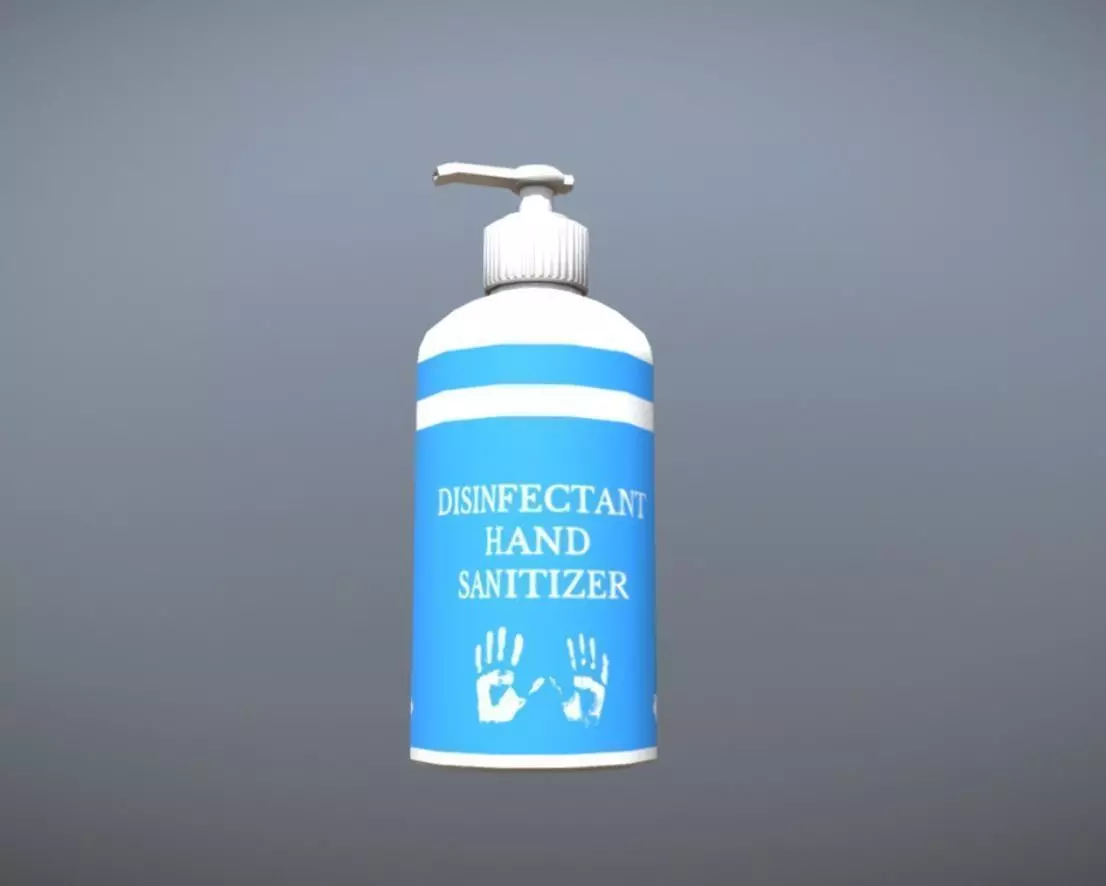Game Ready Hand Sanitizer Anti Bacteria Pump Bottle Low-poly 3D model_0