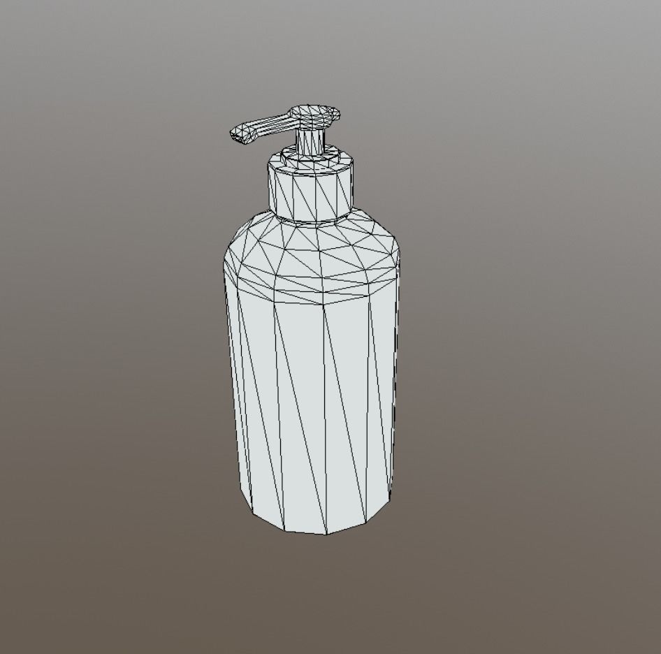 Game Ready Hand Sanitizer Anti Bacteria Pump Bottle Low-poly 3D model_3