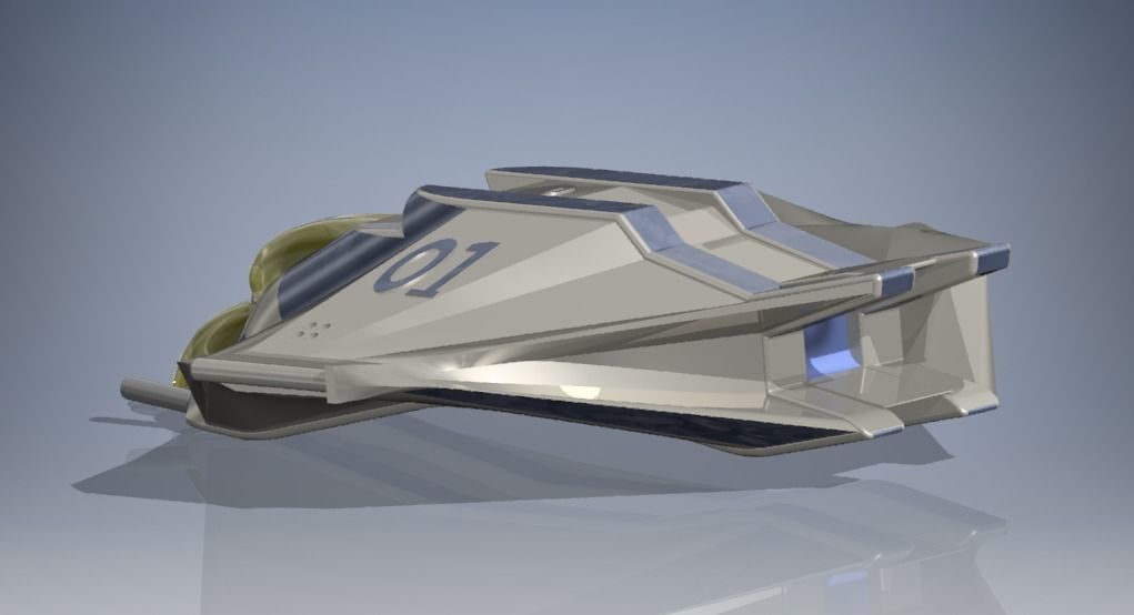 Sci-Fi spaceship Low-poly 3D model_1