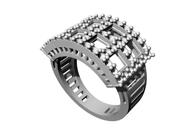 An 35 silver ring with diamonds