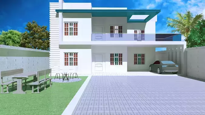 TWO STORY COMMERCIAL BUILDING MODEL 3D model Free 3D model