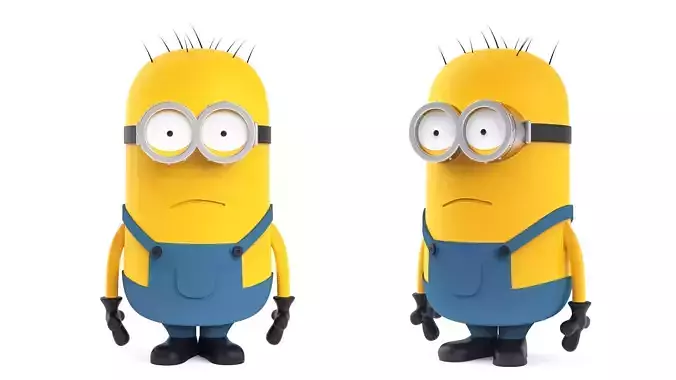minions two minion characters 3D model