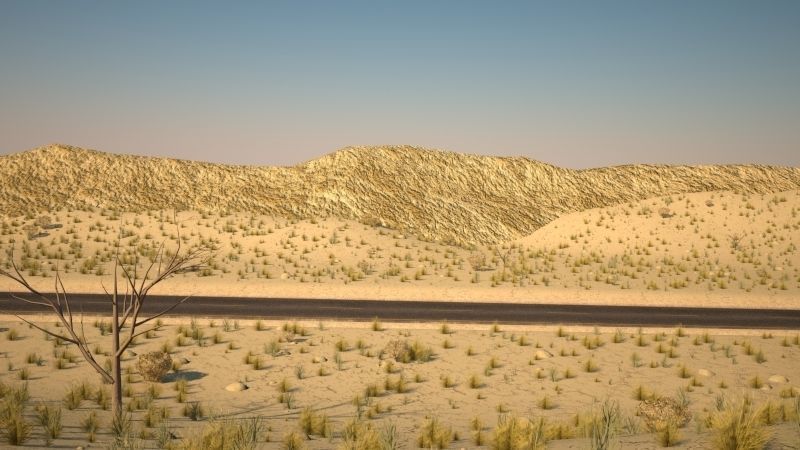 Desert road 3D model_2