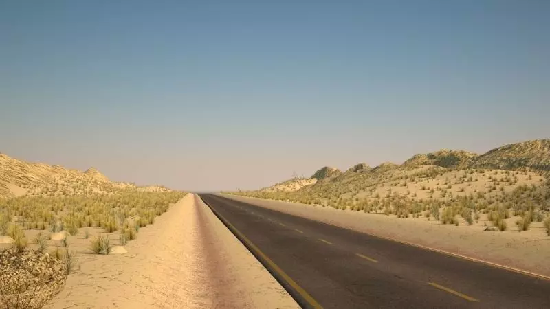 Desert road 3D model_0