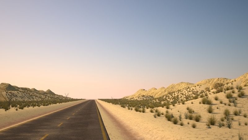 Desert road 3D model_1