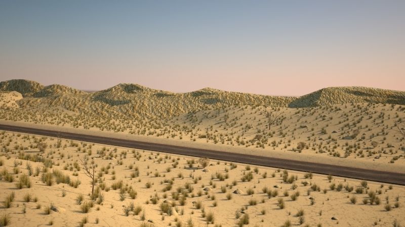 Desert road 3D model_3