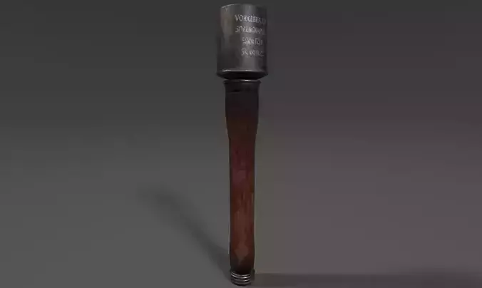 WW2 StielhandGranate M24 Low Poly