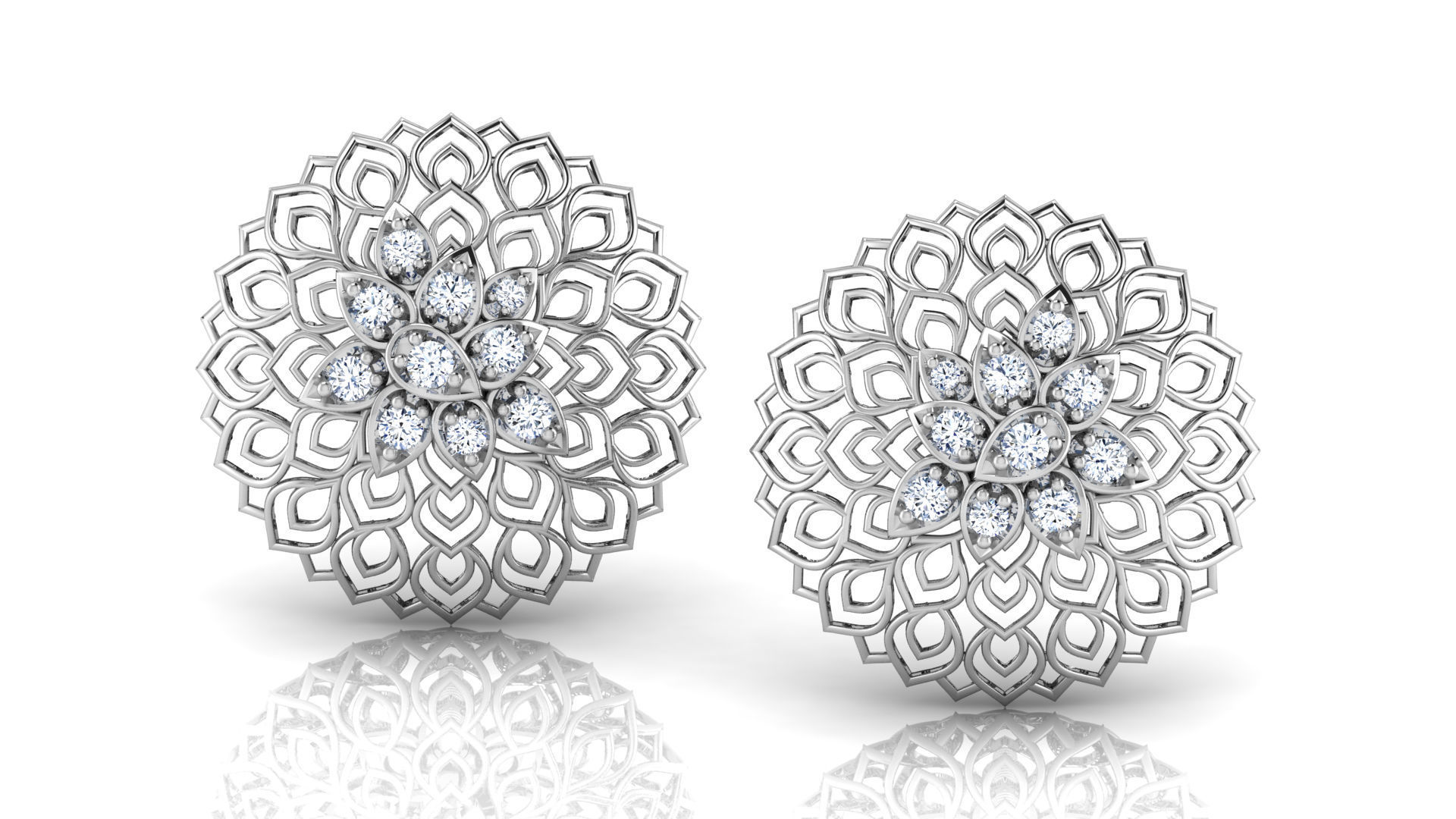 Round Trellis Earring 3D print model_11