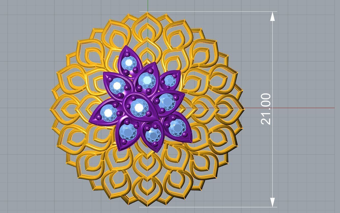 Round Trellis Earring 3D print model_6