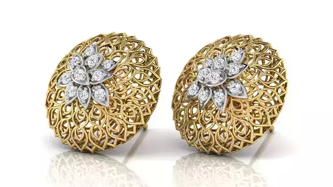 Round Trellis Earring 3D print model