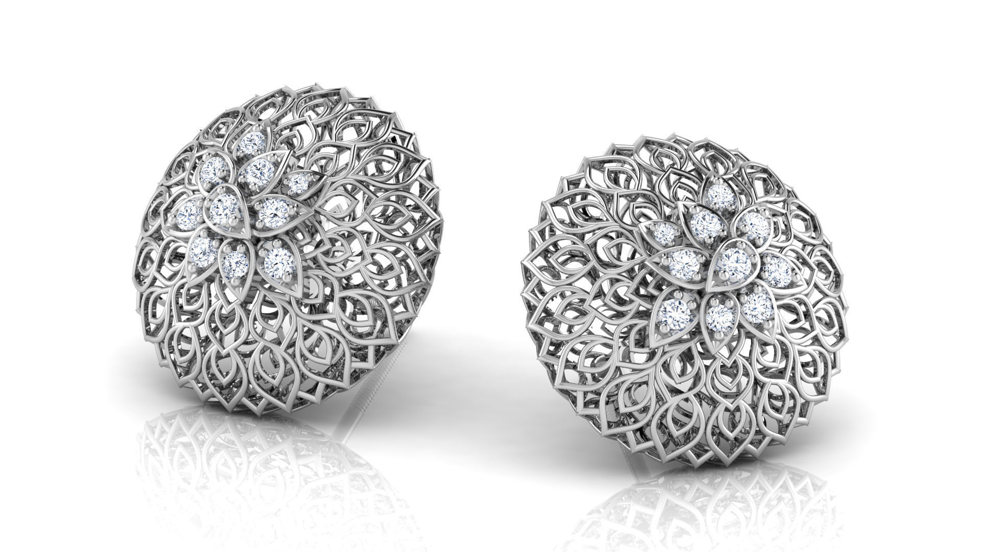 Round Trellis Earring 3D print model_14