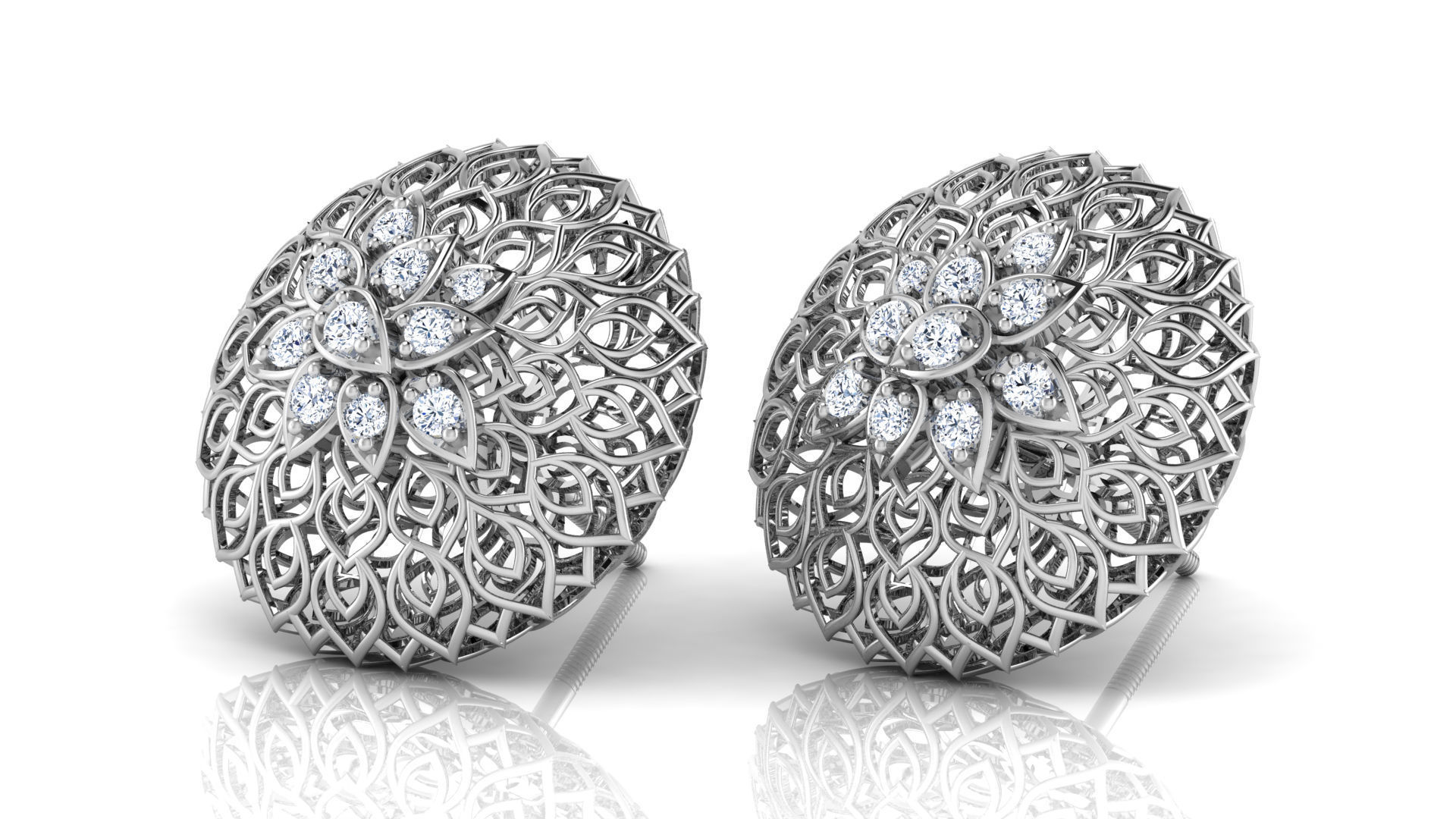 Round Trellis Earring 3D print model_1