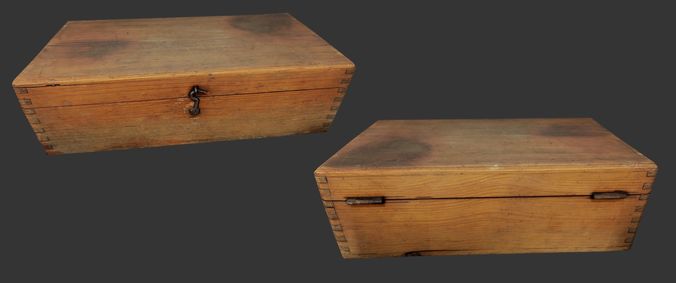 Old Wooden Box - Low Poly - Photogrammetry Low-poly 3D model