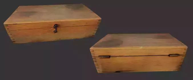 Old Wooden Box - Low Poly - Photogrammetry Low-poly 3D model