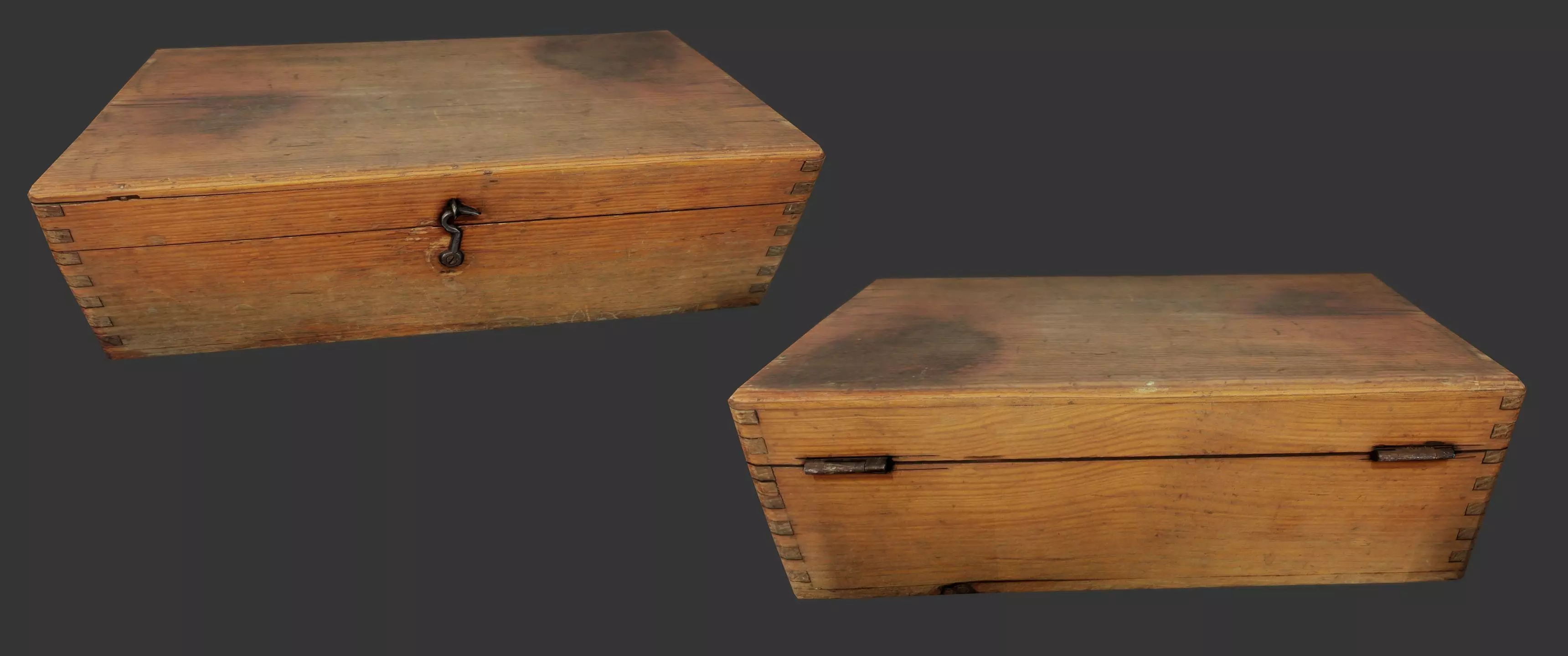Old Wooden Box - Low Poly - Photogrammetry Low-poly 3D model_0