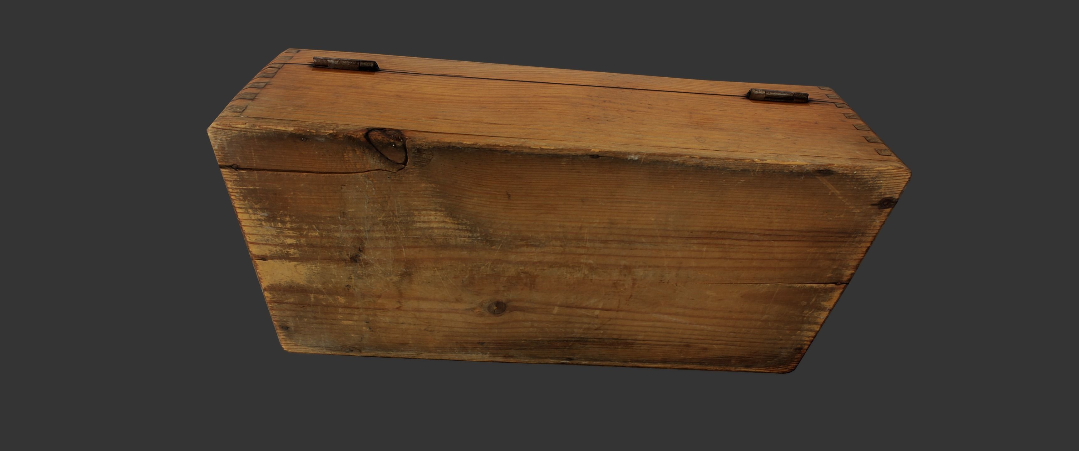 Old Wooden Box - Low Poly - Photogrammetry Low-poly 3D model_2