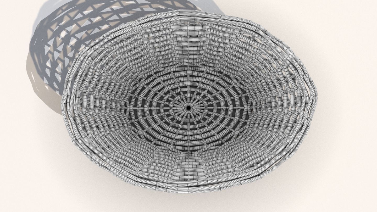 Basket wicker 3D model_1